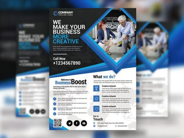 Abstract Corporate Business Marketing Flyer Template 1