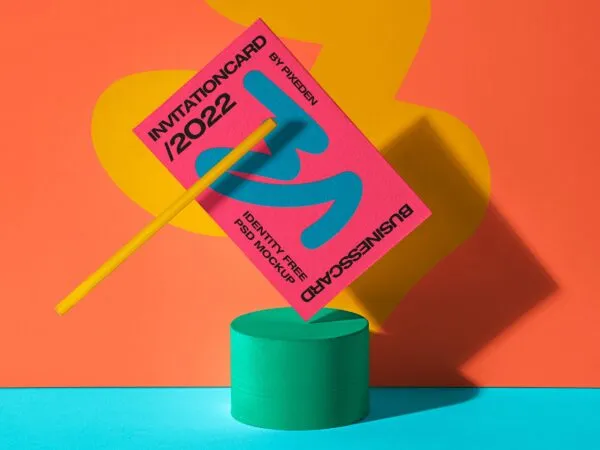 Abstract Floating Identity Business Card Mockup 1