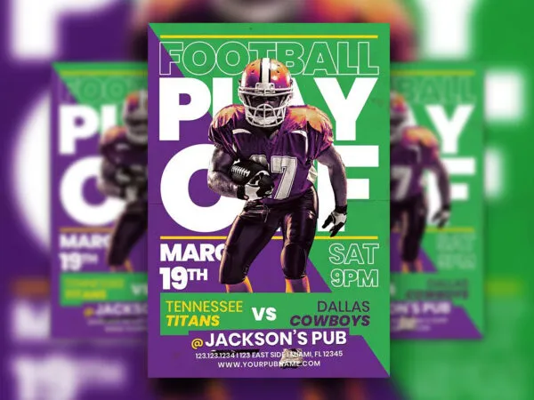 Abstract Football Event Flyer Template 1