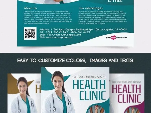 Abstract Health Clinic Flyer and Facebook Cover Template 1