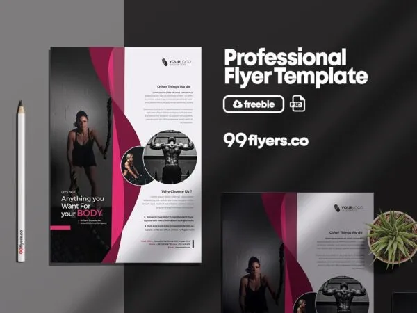 Abstract Health and Fitness Flyer Template 1
