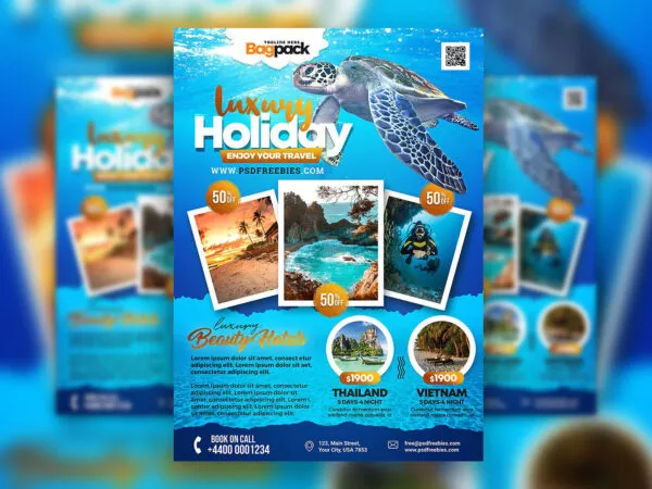 Abstract Infographic Travel Agency Advertisement Flyer Template 1