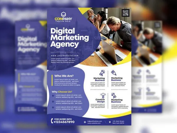 Abstract Marketing Agency Flyer Template 1