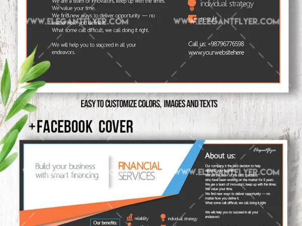 Abstract Modern Business and Financial Services Flyer and Facebook Cover Templates 1