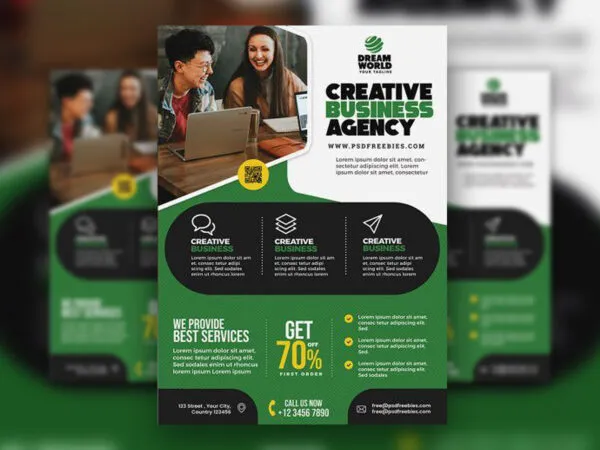 Abstract Modern Corporate Business Marketing Flyer Template 1