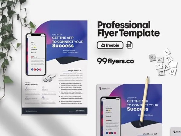 Abstract Modern Mobile App Flyer Template 1