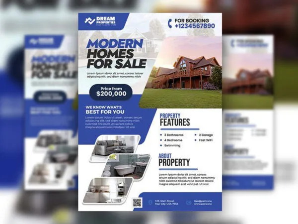 Abstract Modern Real Estate Agency Flyer Template 1