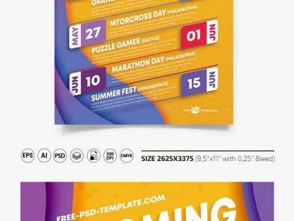 Abstract Modern Upcoming Events Flyer and Facebook Templates 1