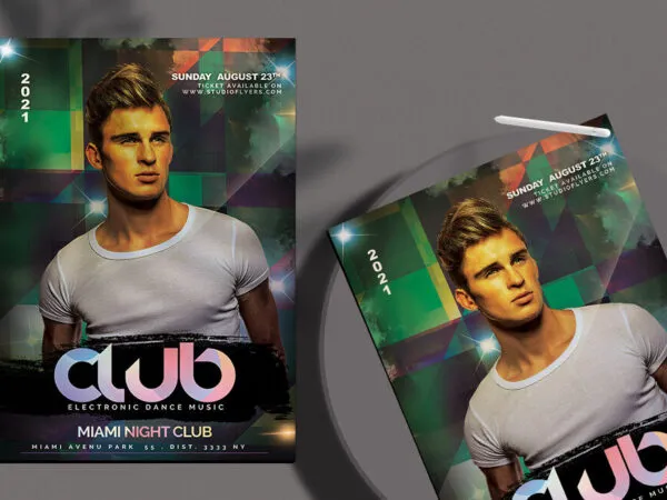 Abstract Music DJ Party Flyer Template 1