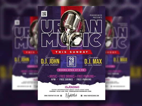 Abstract Music Event Flyer Template 1