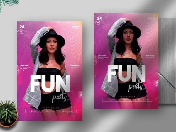 Abstract Party DJ Flyer Template 1