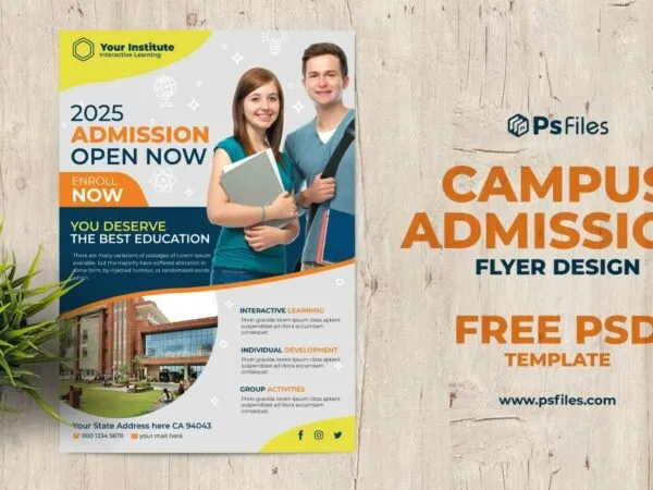 Abstract Photo Campus AdmissionEducational Flyer Template 1