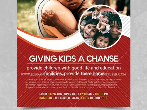 Abstract Photo Charity Event Flyer and Facebook Cover Template 1