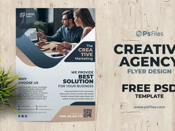 Abstract Photo Corporate Business Flyer Template 1