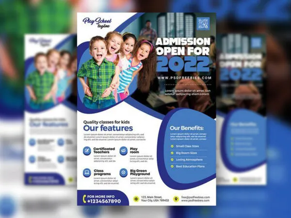 Abstract School Admission Flyer Template 1