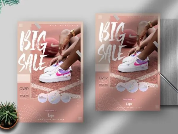 Abstract Shoes Sale Flyer Template 1