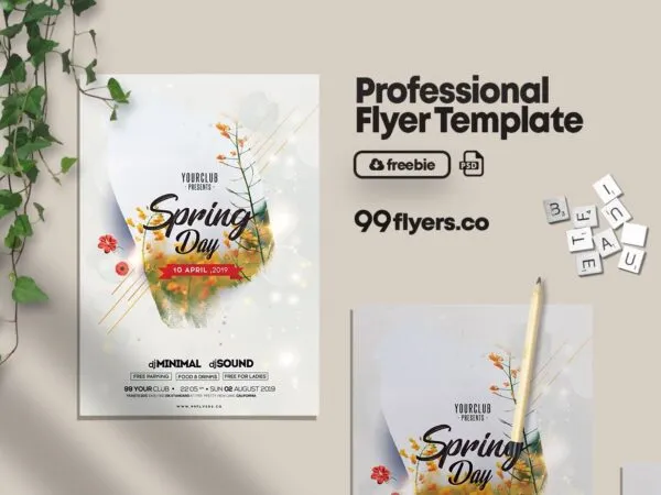 Abstract Spring Break Event Flyer Template 1
