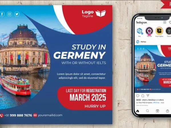 Abstract Study Abroad Flyer Instagram Post Template 1