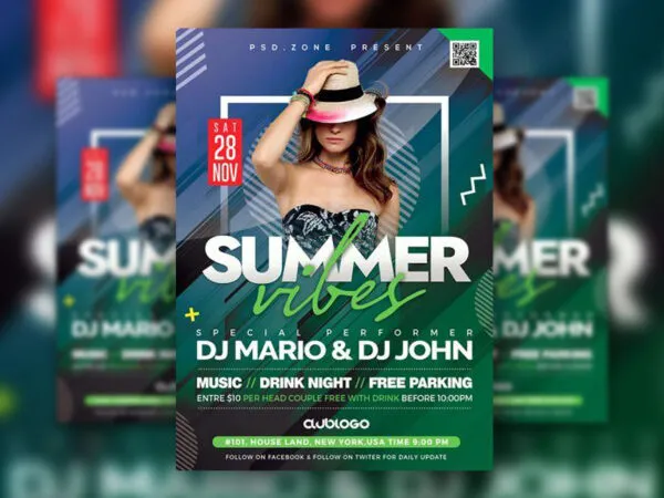 Abstract Summer Festival Flyer Template 1