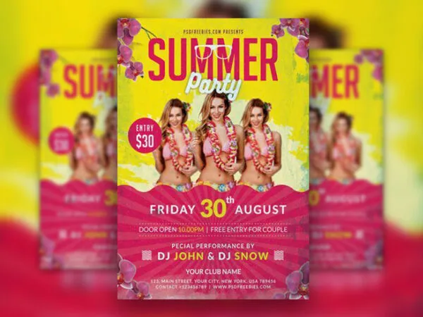 Abstract Summer Party Flyer Template 1