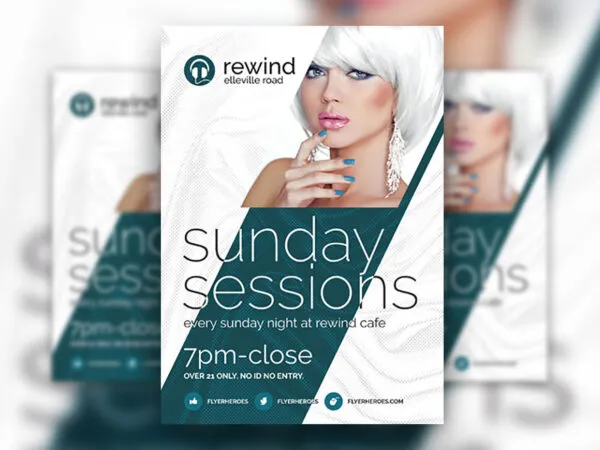 Abstract Sunday Party Flyer Template 1