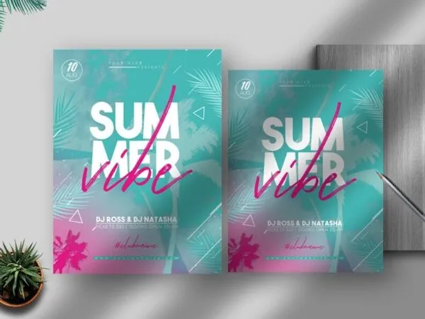 Abstract Tropical Summer Event Flyer Template 1