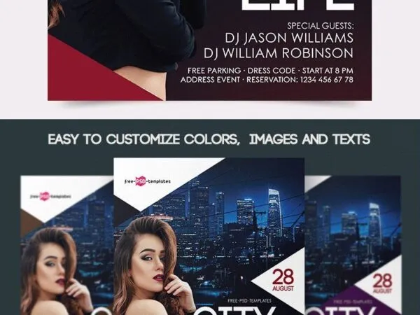 Abstract Urban Nightclub Flyer and Facebook Cover Templates 1