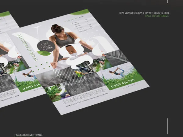 Abstract Yoga Center Flyer Template 1
