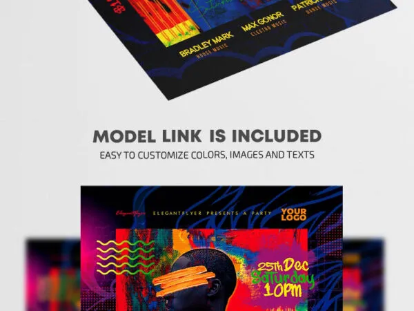 Abstract and Colorful Urban Saturday Club Flyer Template 1