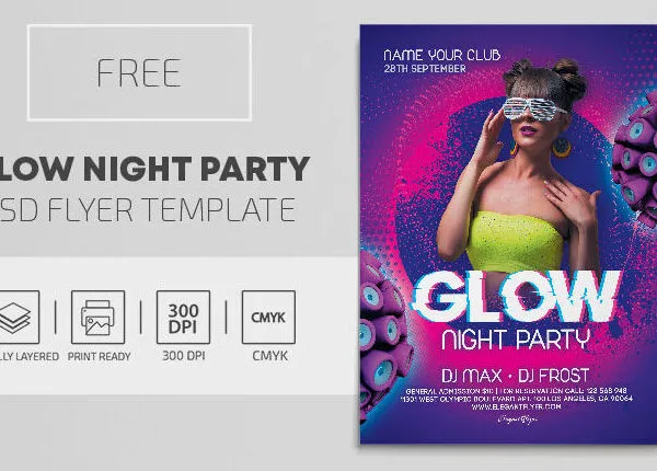 Abstract and Glitch Night Club Party Flyer Template 1