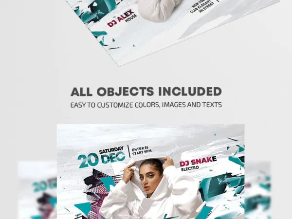 Abstract and White Party Flyer Template 1