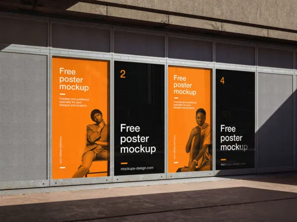 Advertisement Wall Mockup in 3 Sights 1