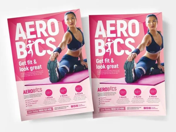 Aerobic Templates Featuring Two DLs and One A4 Flyer 1