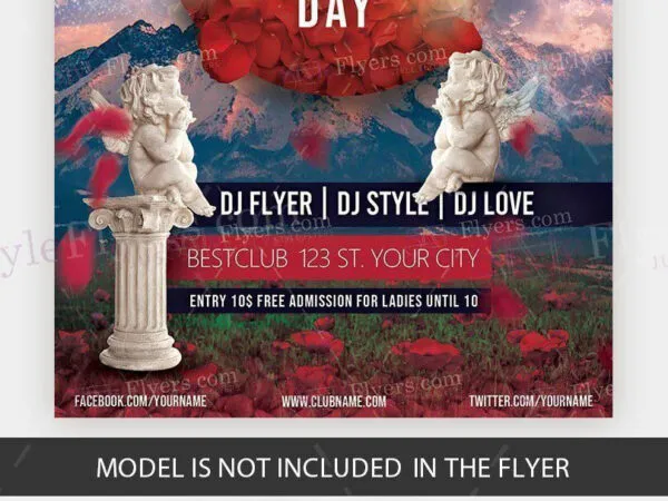 Aesthetic Starry Valentines Day Event Flyer Template 1