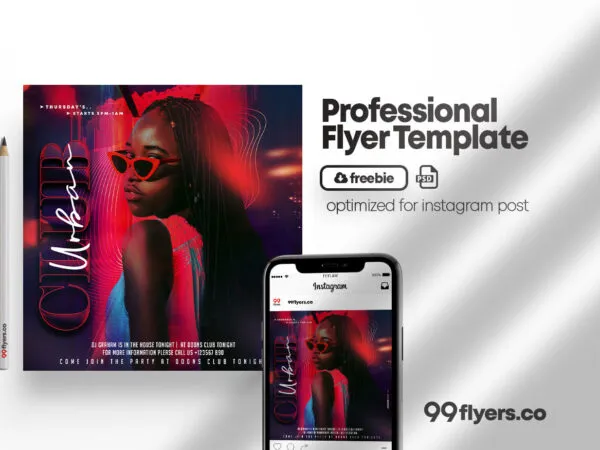 Aesthetic and Professional Party Night Flyer Instagram Template 1
