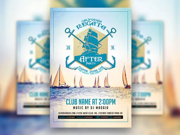 After Party Flyer Template Featuring a Regatta Competition 1