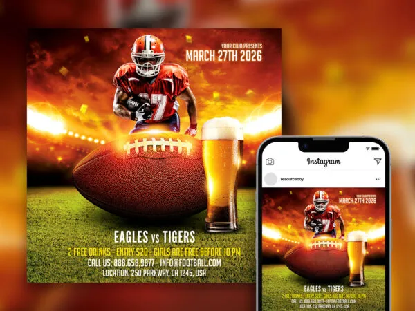Amazing Football Game Instagram Post Template 1