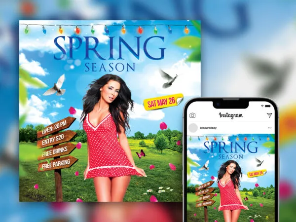 Amazing Leafy Spring Break Instagram Post Template 1