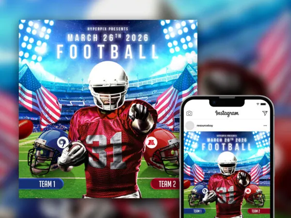 American Football League Instagram Post Template 1