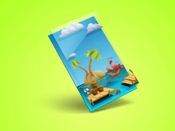 App Screen Mockup In Skew Style 1