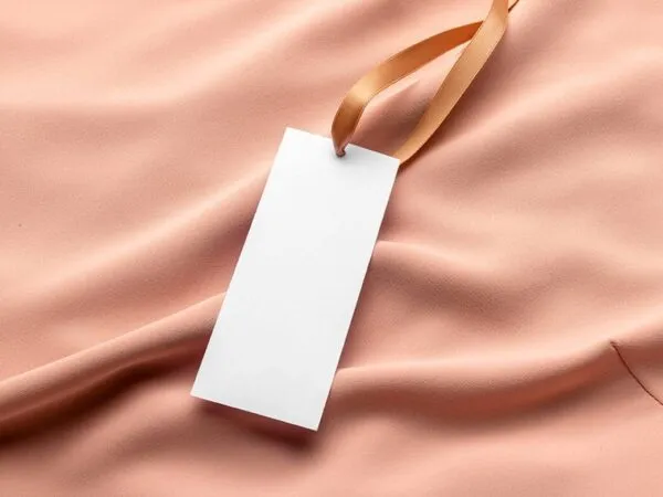 Apparel Label Mockup on a Fabric Background 1