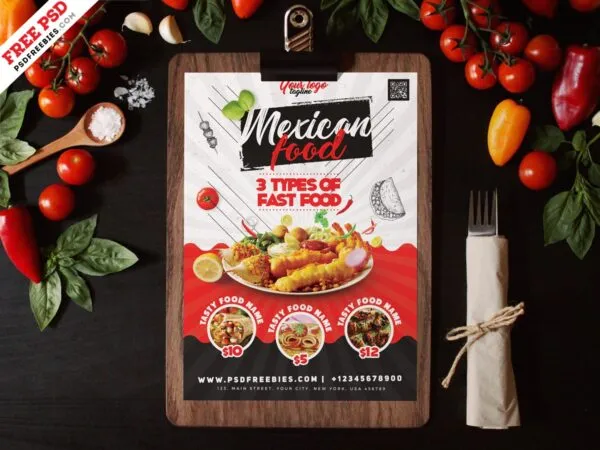 Appetizing Playful Restaurant Food Menu Flyer Template 1