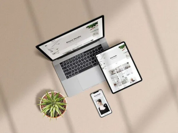 Apple Devises in Top View Mockup 1
