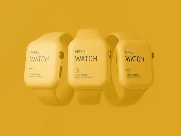 Apple Watch Clay Mockup in 5 Showcases 1
