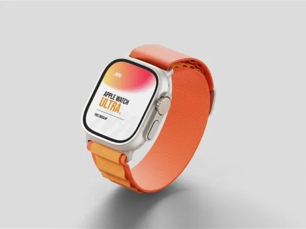 Apple Watch Ultra Mockup in 3 Different Views 1