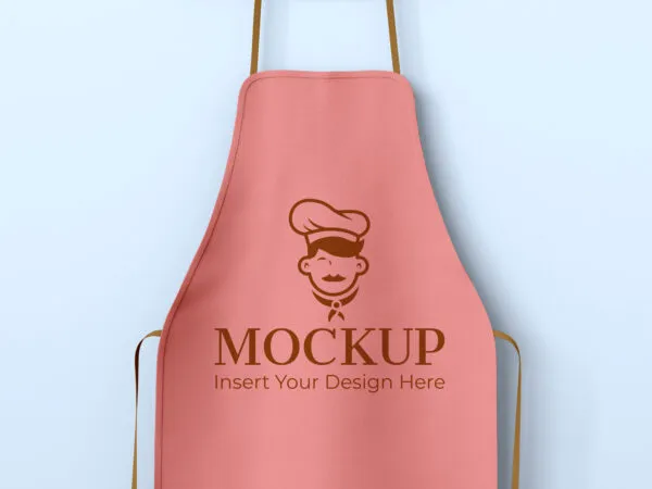 Apron on Hanger Mockup with Neck and Waist Straps 1