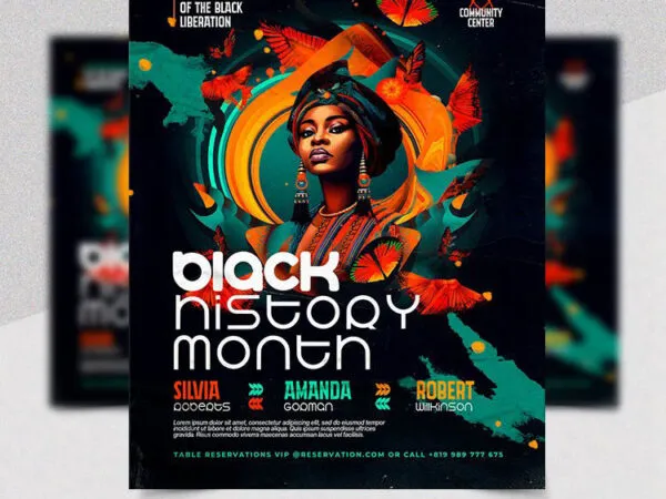 Artistic Black History Month Flyer Template 1