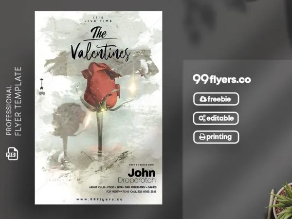 Artistic Valentines Day Flyer Template 1