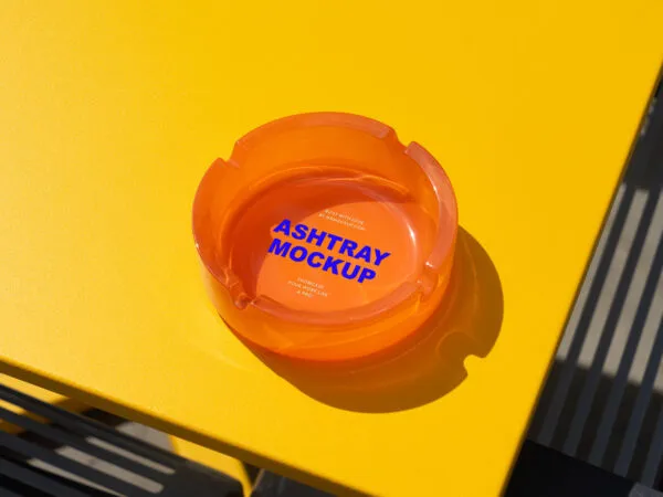 Ashtray Mockup in Perspective Shot 1