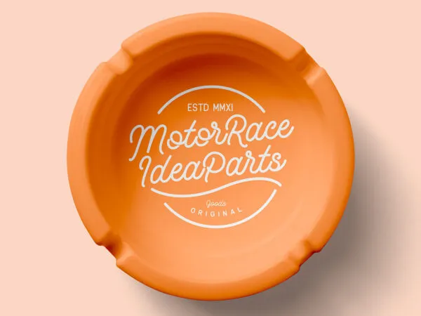 Ashtray Mockup in Top View 1